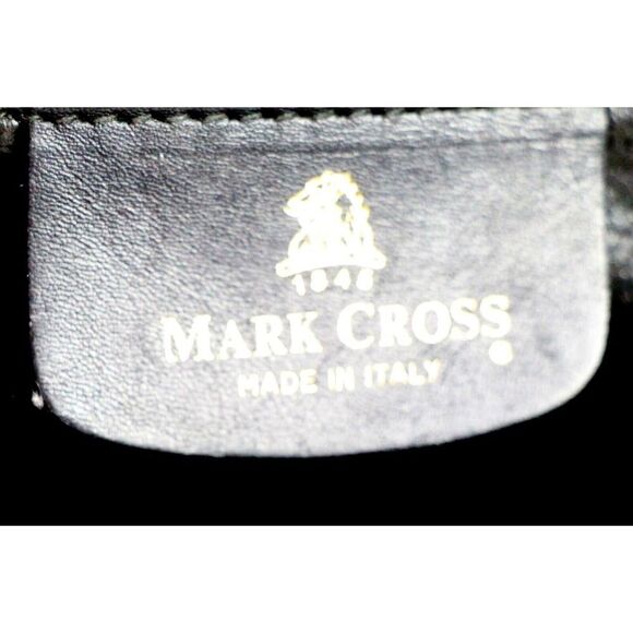 AUTHENTIC Mark Cross ITALY BLACK GENUINE LEATHER SHOULDER BAG X-BODY HANDBAG - Picture 9 of 16